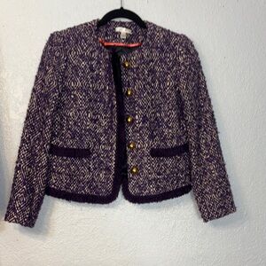 J. Crew Purple and Cream Tweed Blazer